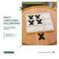 Genmous Wooden Tic Tac Toe Game Board For Seniors Family Indoor Game, 10.6 Inch White Rustic Giant Tic Tac Toe Coffee Table Deco