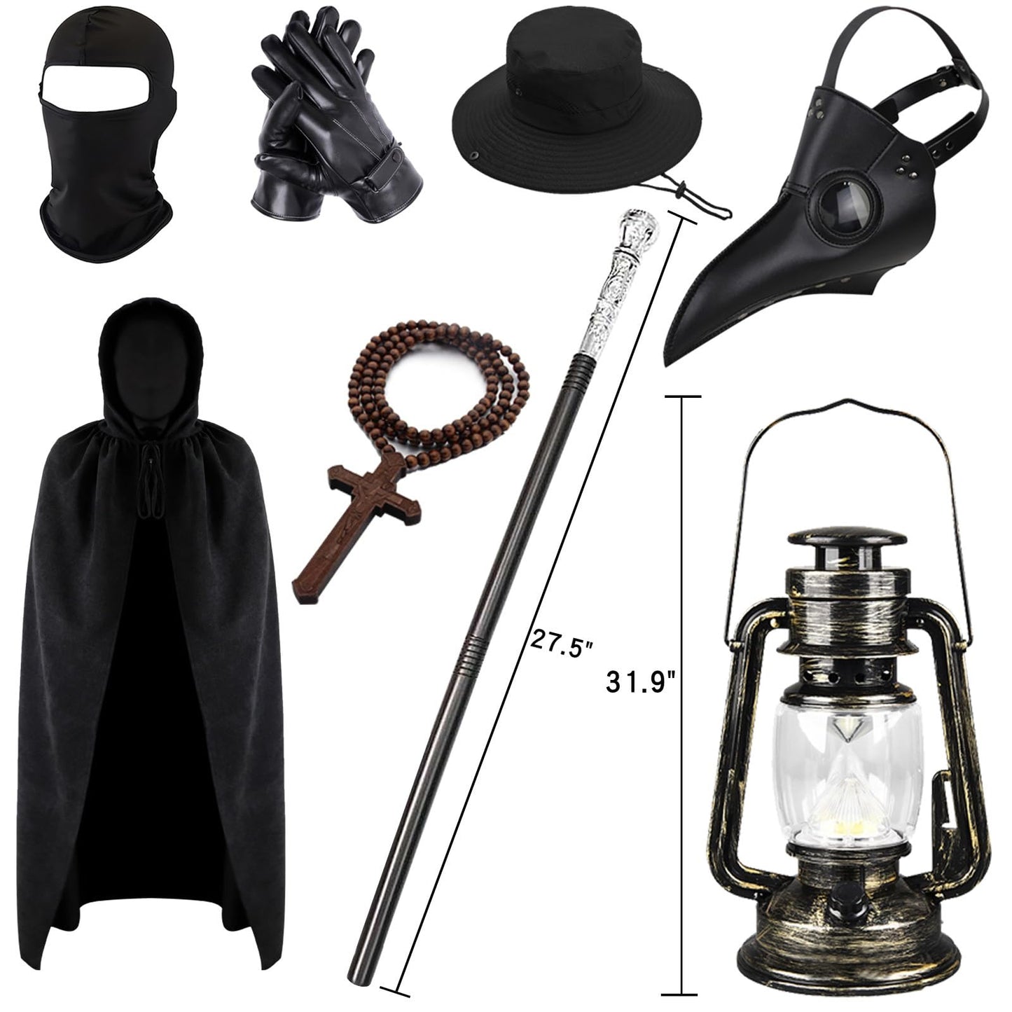 WETRBWEH Scary Halloween Costumes for Men, Plague Doctor Costume Plague Doctor Mask for Party Prom Gifts
