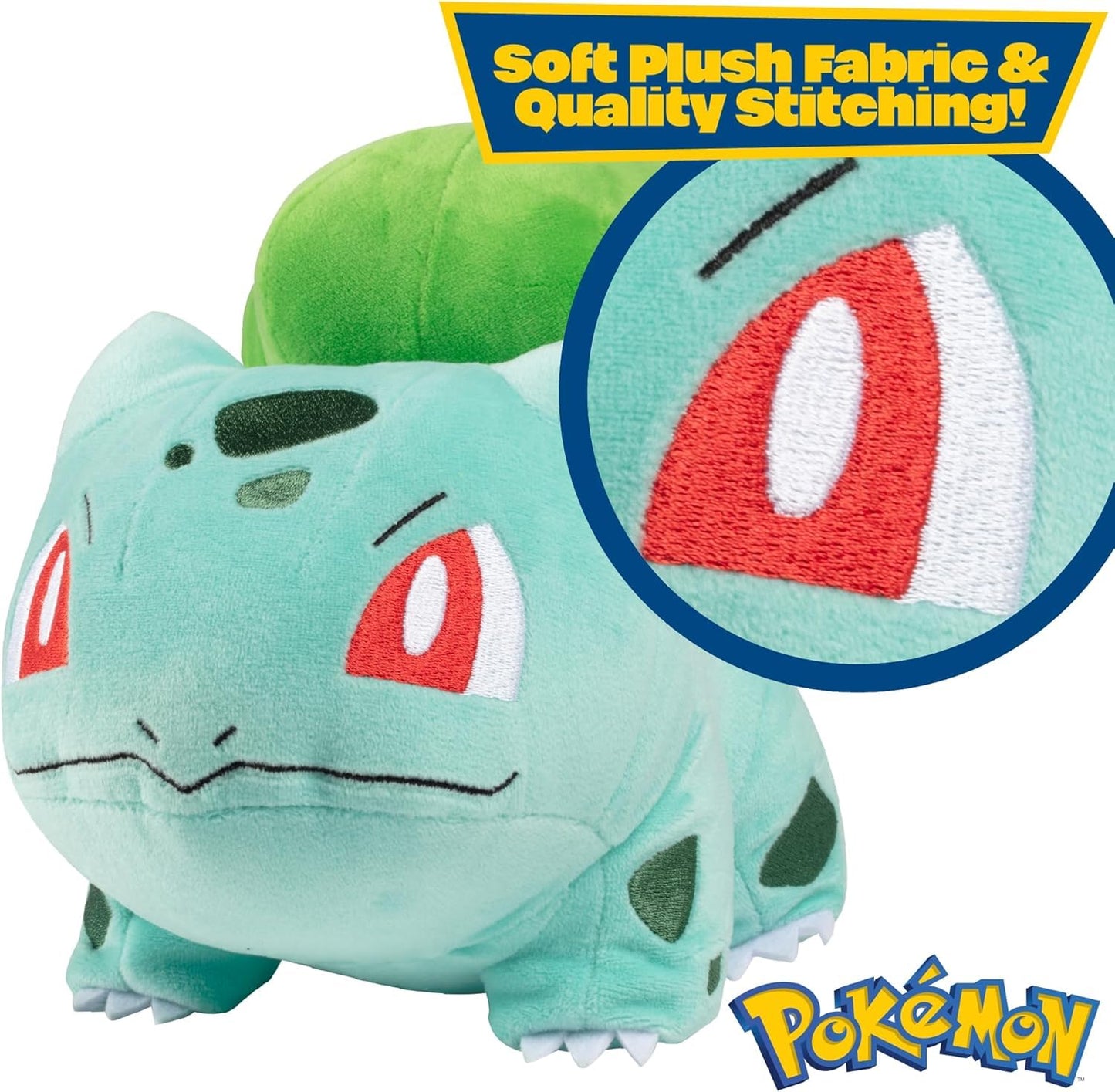 Pokemon 8-Inch Bulbasaur Starter Plush - Officially Licensed - Authentic Soft Stuffed Pokeball Toy - Gift for Kids  Boys  Girls - 2+