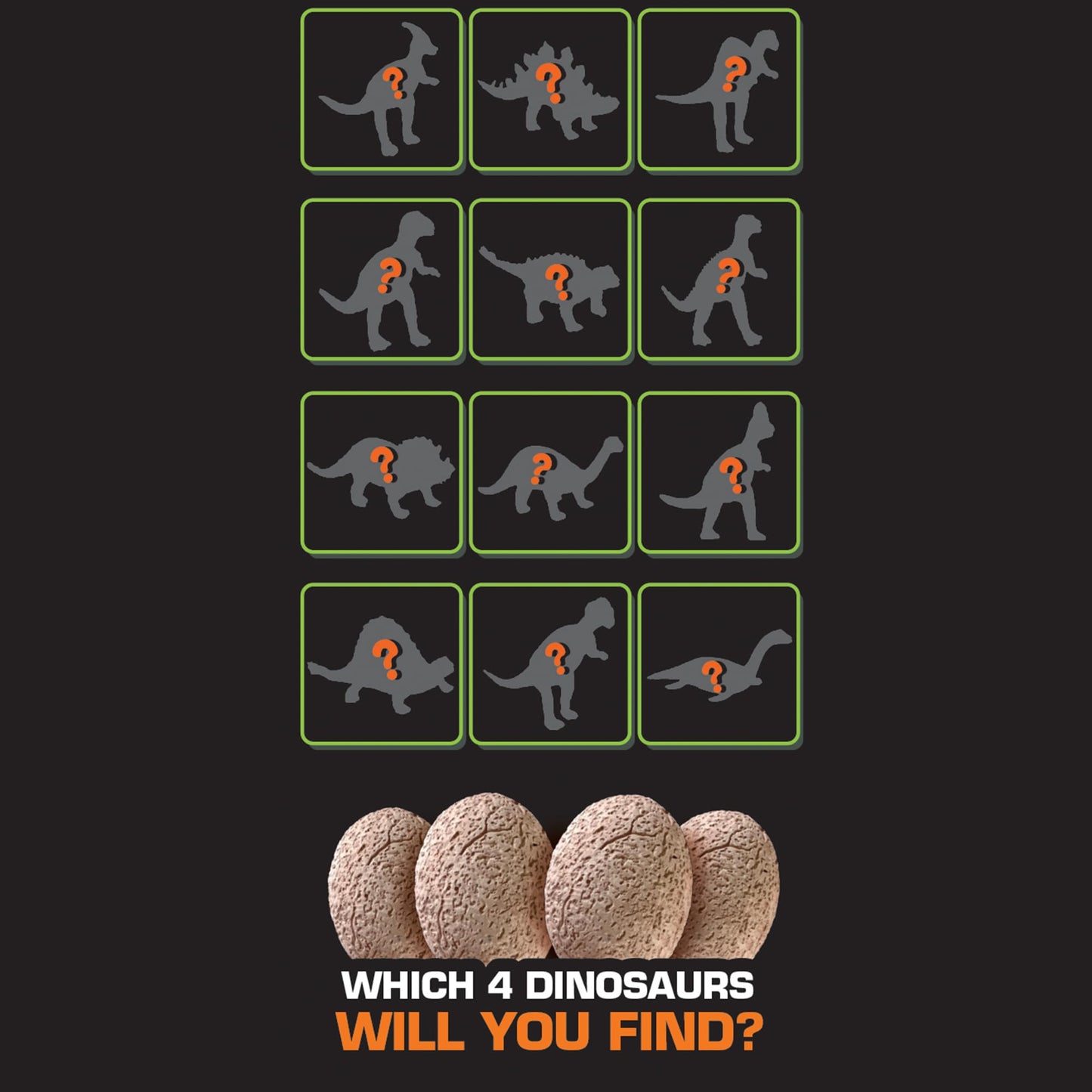 ArtSkills Dinosaur Eggs Excavation Dig Kit - Mystery Box of 4 Multicolor Dino Eggs, Collect All 12 Toy Dinosaurs, Model PA-9453