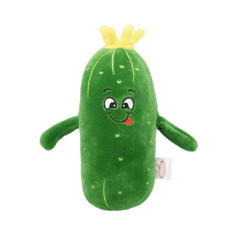 Baboli Adorable Pickle Stuffed Animal Cucumber Plush Plant With Smile Face And Yellow Corolla Pretty Cute Plushie Toy Gifts For Any Pickle Lover 9 Inches (Naughty-S)