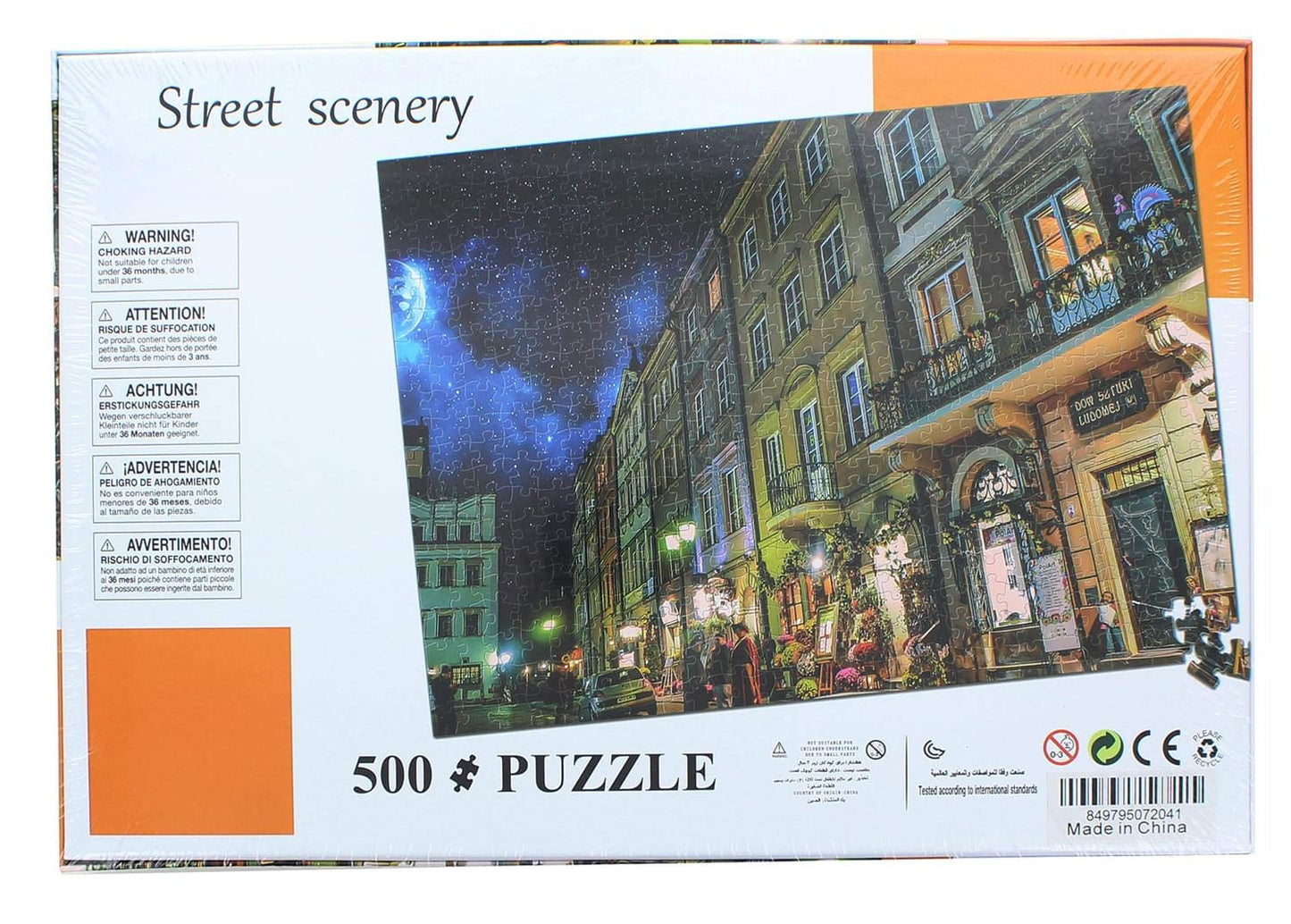 Street Scenery Night On The Town 500 Piece Jigsaw Puzzle