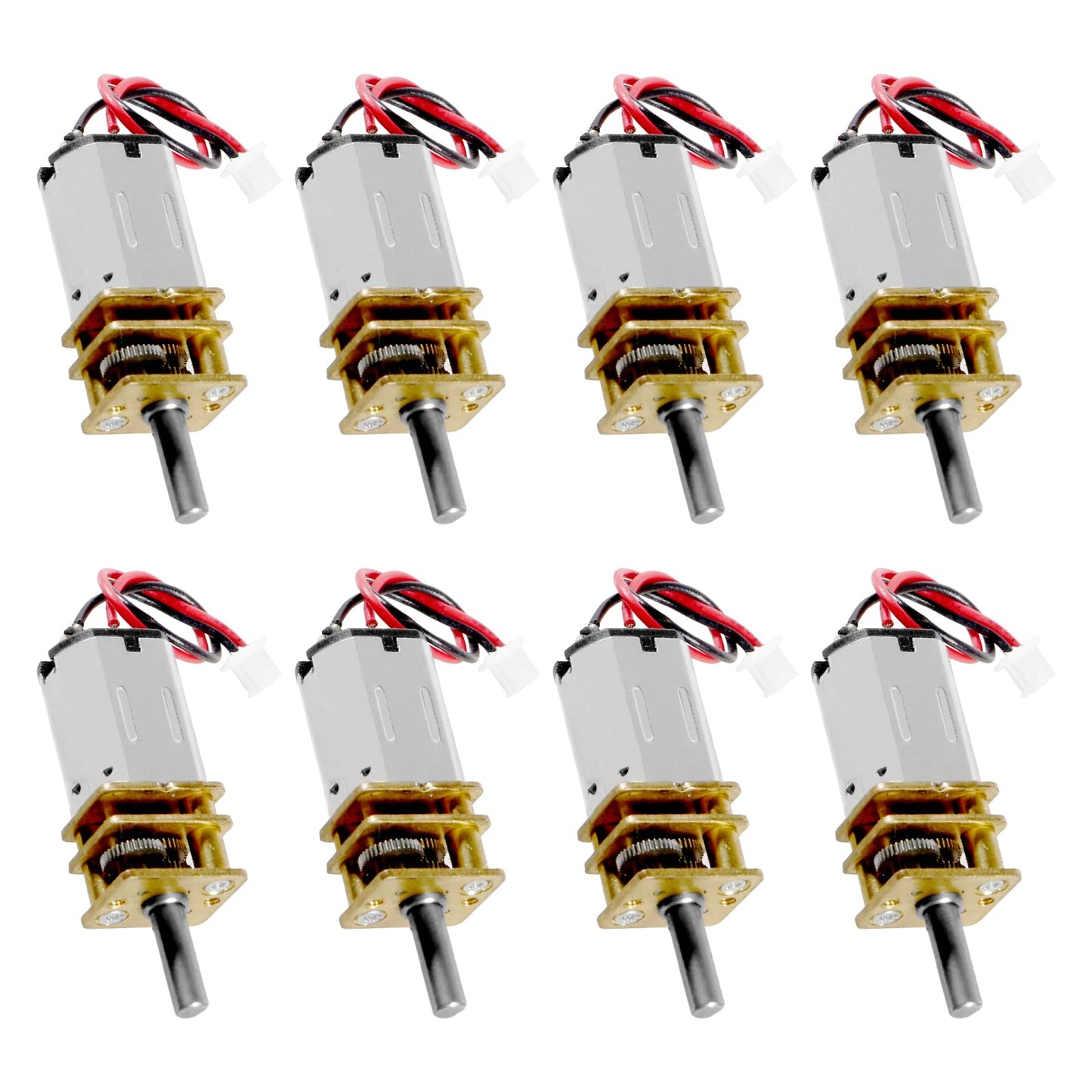 Xiitia 8Pcs Dc 3V-6V Mini N20 Gear Motor Slow Speed Full Metal Gearbox With Terminal For Smart Car Diy Rc Toys
