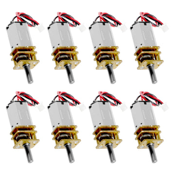Xiitia 8Pcs Dc 3V-6V Mini N20 Gear Motor Slow Speed Full Metal Gearbox With Terminal For Smart Car Diy Rc Toys