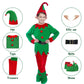 Sunhukus Christmas Elf Costume For Kids 6Pcs Santa Claus Helper Costume Velevt Outfit Elf Hat Boot Covers Ears Belt(S)