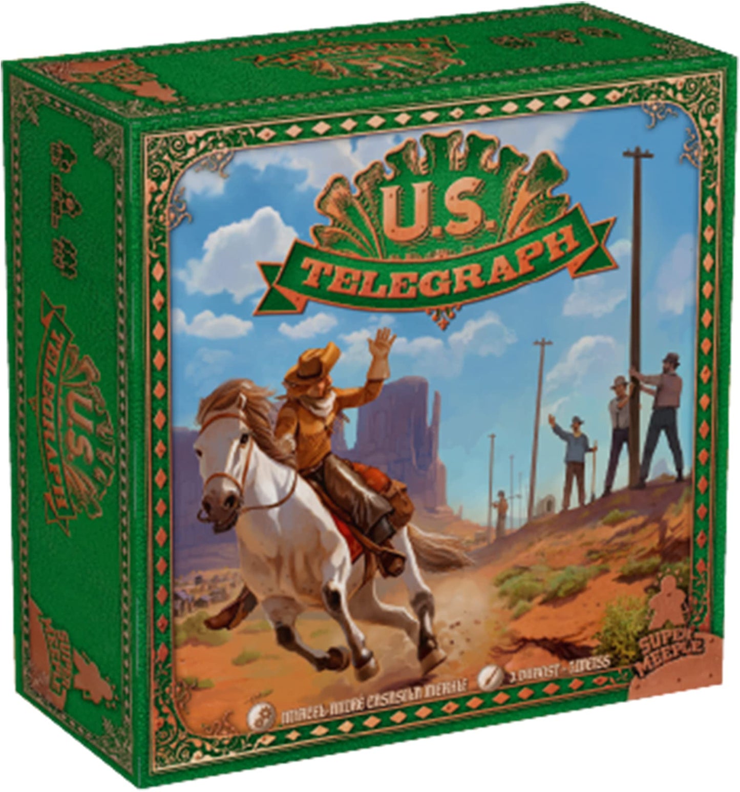 Super Meeple Us Telegraph Board Game | Interactive Tile-Placement Game | Historical Settlement Game | Strategy Game For Adults And Kids | Ages 10+ | 2-4 Players | Avg. Playtime 45-60 Minutes
