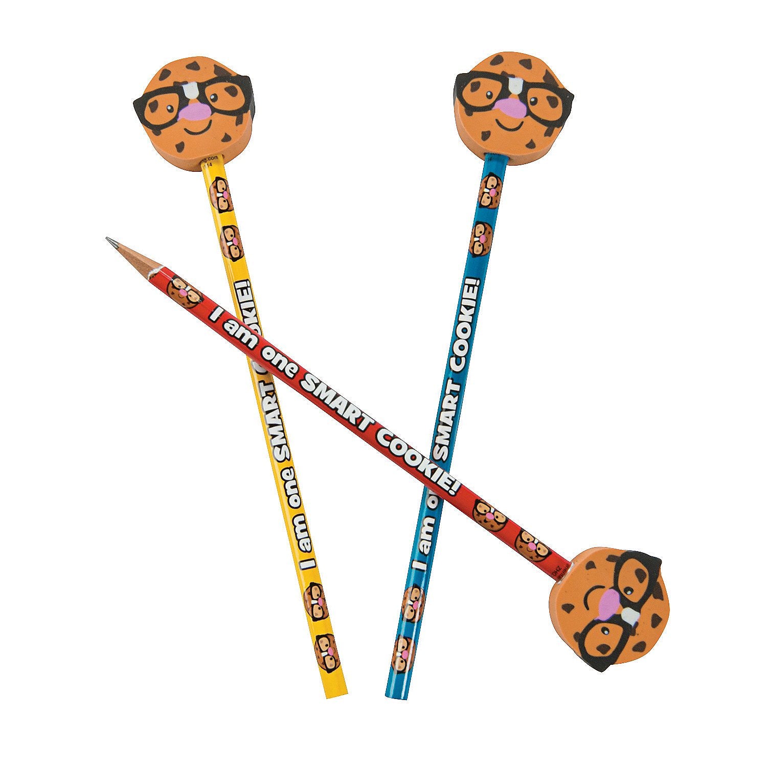 Fun Express Smart Cookie Pencil W/Cookie Topper - 12 Pieces - Educational And Learning Activities For Kids