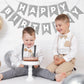 Silver Glitter Happy Birthday Banner Happy Birthday Sign For Backdrop Silver Birthday Decorations For Women Men Birthday Party Garland Bunting Banner Kids Adults Party Supplies
