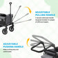 ELEMARA Stroller Wagon, 2 Seat Stroller for 2 Kids, Premium All Terrain Stroller for Kids w/Removable Canopy, Adjustable Push/Pu