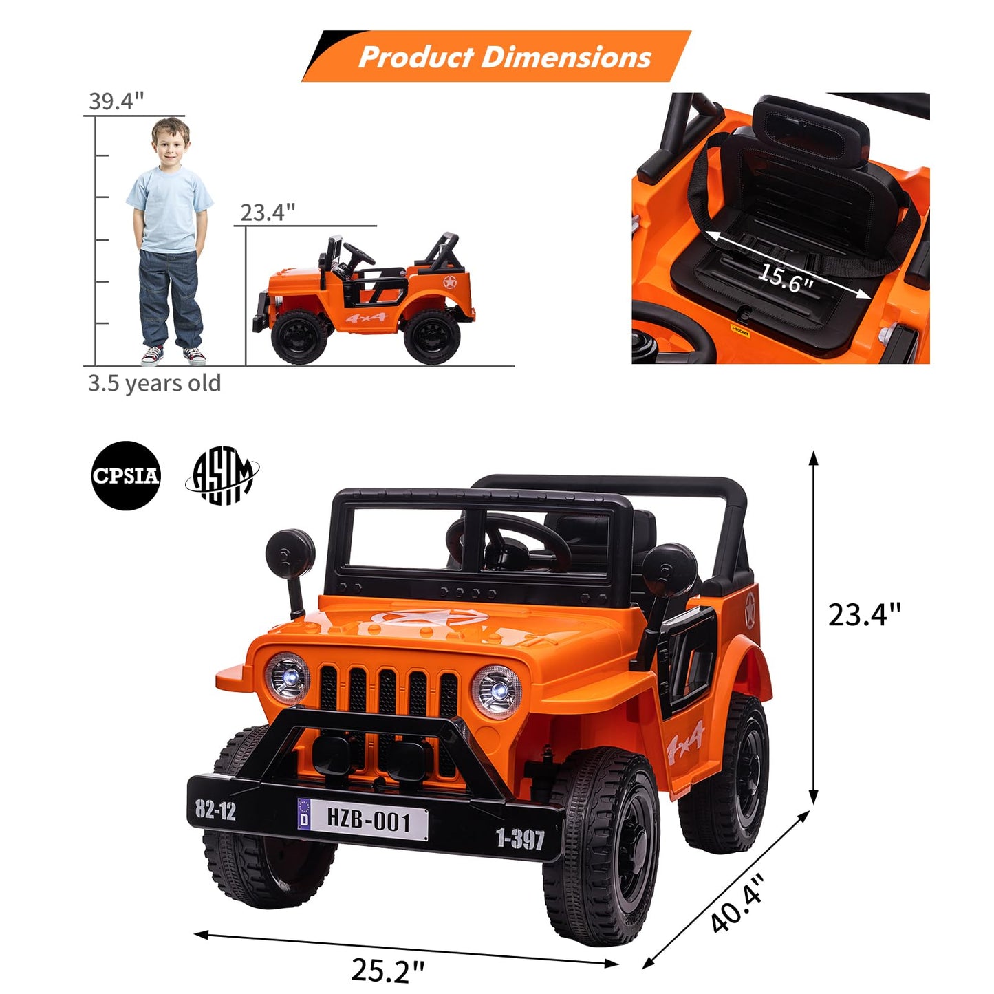 12V Kids Ride On Truck Car, Electric Ride On Car With Remote Control, Spring Suspension, Various Speeds, Led Lights, Music, And