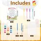 VioraWhite 24 Set Birthday Party Favor Craft Include 24 Pcs DIY Wooden Painting Art Kit 24 Pcs Bubble Wand 24 Gift Card Wood Col