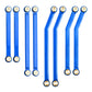 GoHobby High Clearance Steering Links Set for Axial SCX24 C10 AXI00001 Wrangler JLU AXI00002, 8PCS (Blue)