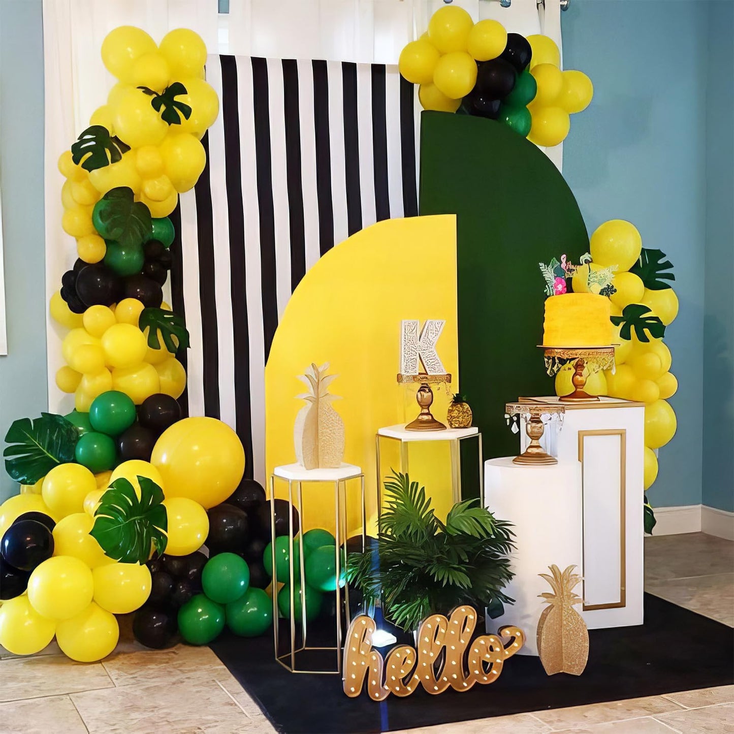 Green And Yellow Balloons, Tractor Football Sport Theme Balloon, Black Yellow Balloon, Vintage Dark Green Balloons Green Confett