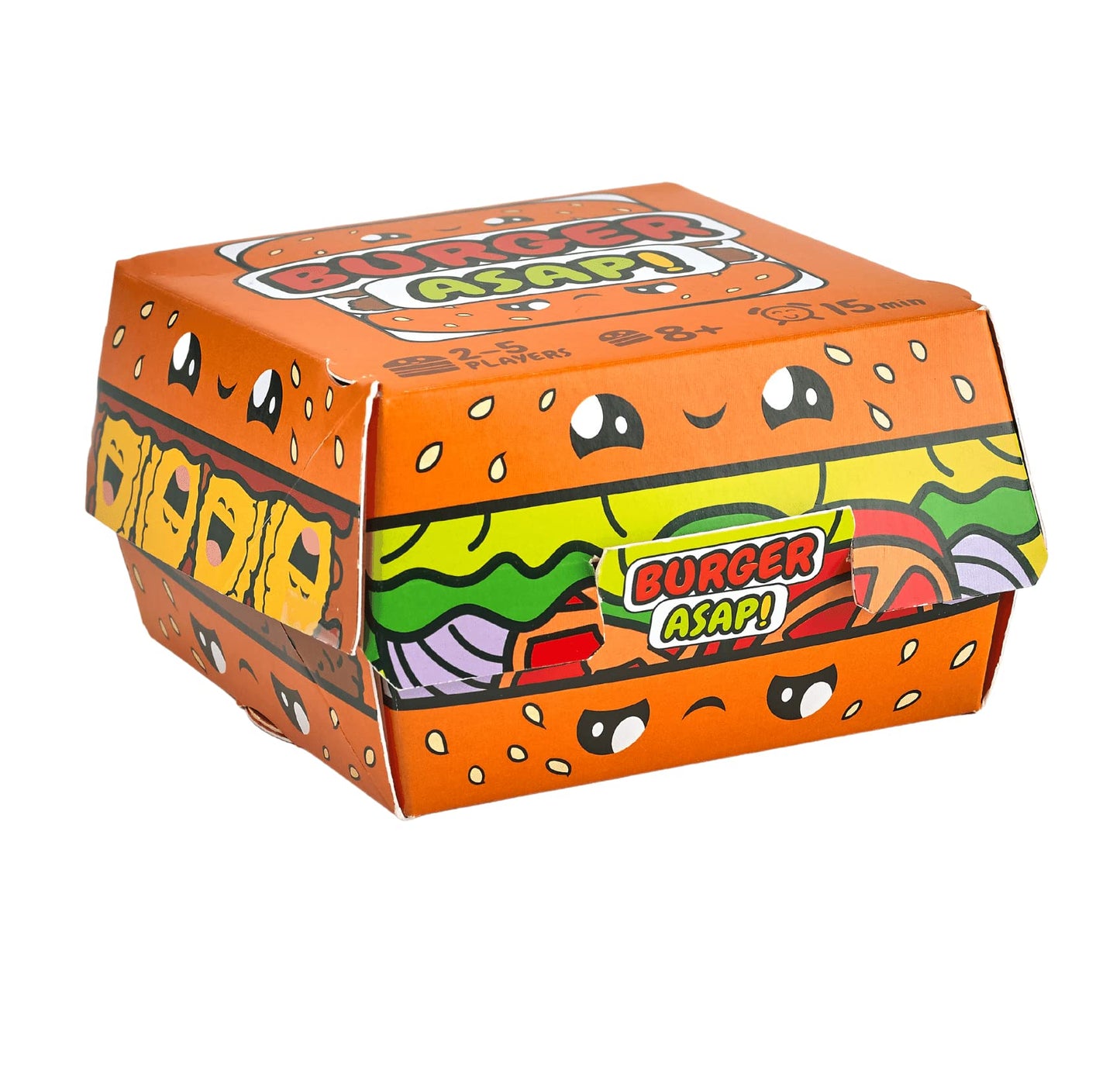 Blue Orange Burger ASAP! Speed Matching Card Game for Kids & Family, 2-5 Players, Ages 7+, Cardstock, Orange, Model MIXBUR01US