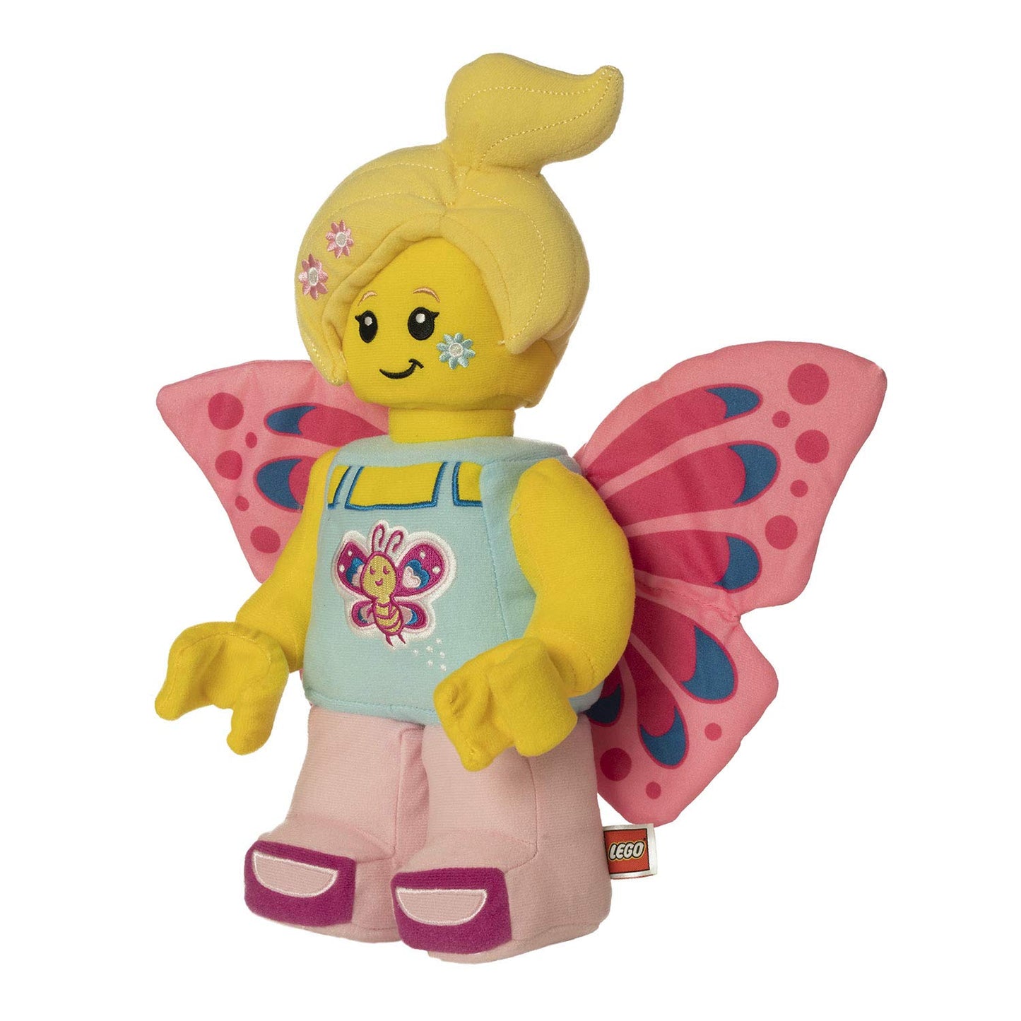 Lego Minifigure Butterfly Girl With Flowers 12' Plush Character