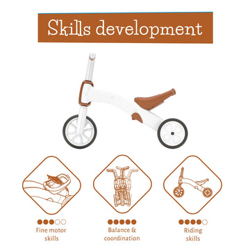 Chillafish Bunzi Gradual Balance Bike And Tricycle, 2-In-1 Ride On Toy For 1-3 Years Old, Silent Non-Marking Wheels, Camel, Large