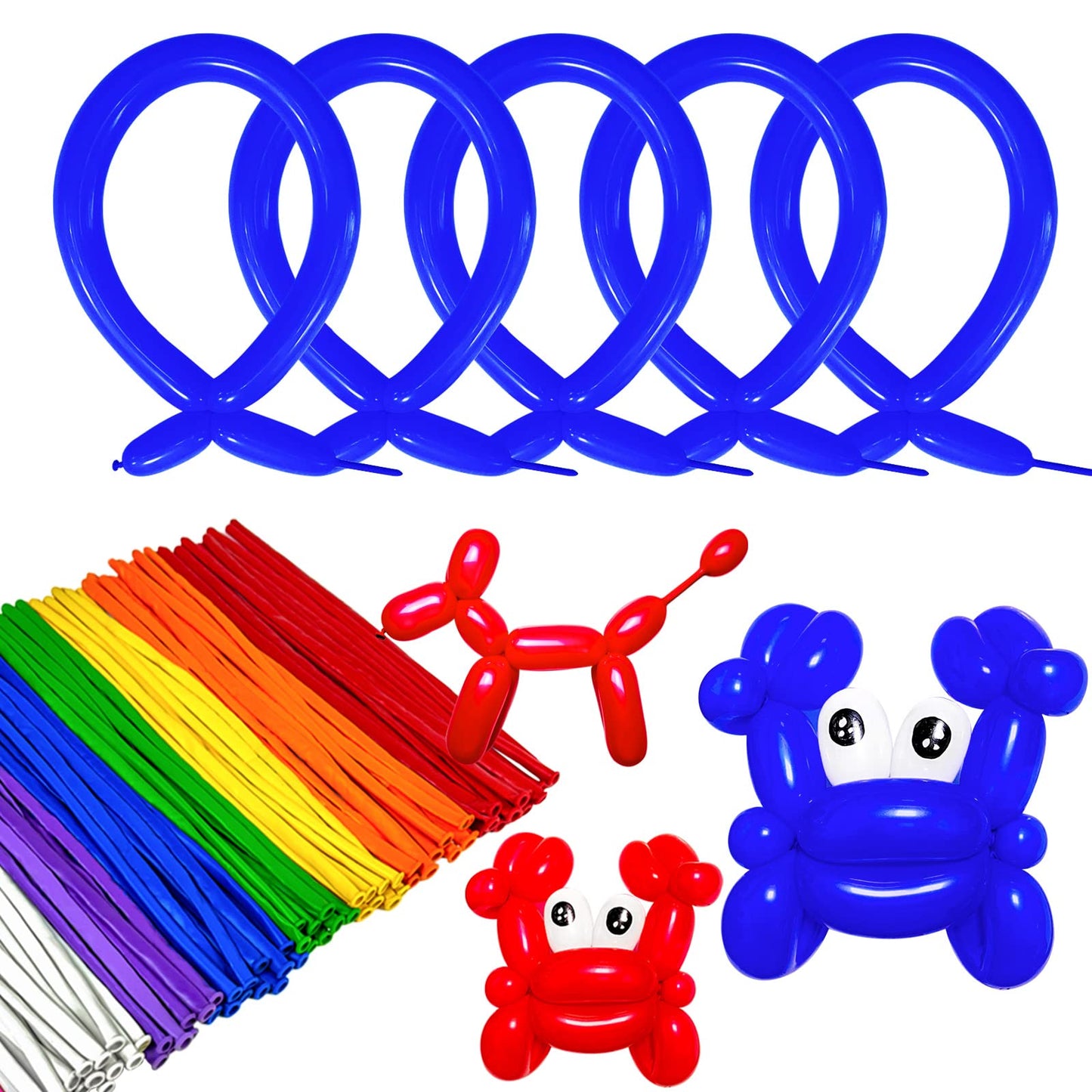 Blue 260 Long Balloons 100 Pack Dark Blue Modeling Long Magic Balloons Thickening Latex Twisting Diy Animal Balloon For Birthday