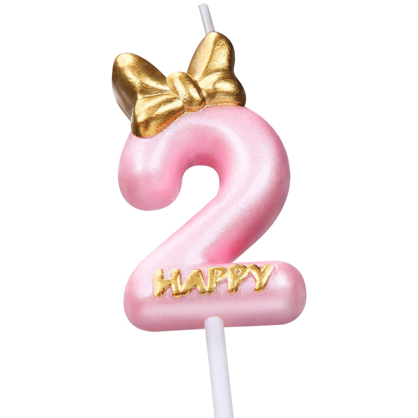 Candle Pink Birthday Candle Girl Happy Birthday Cake Topper, Birthday Baking Celebration Reunions Anniversary Party Supplies (Nu