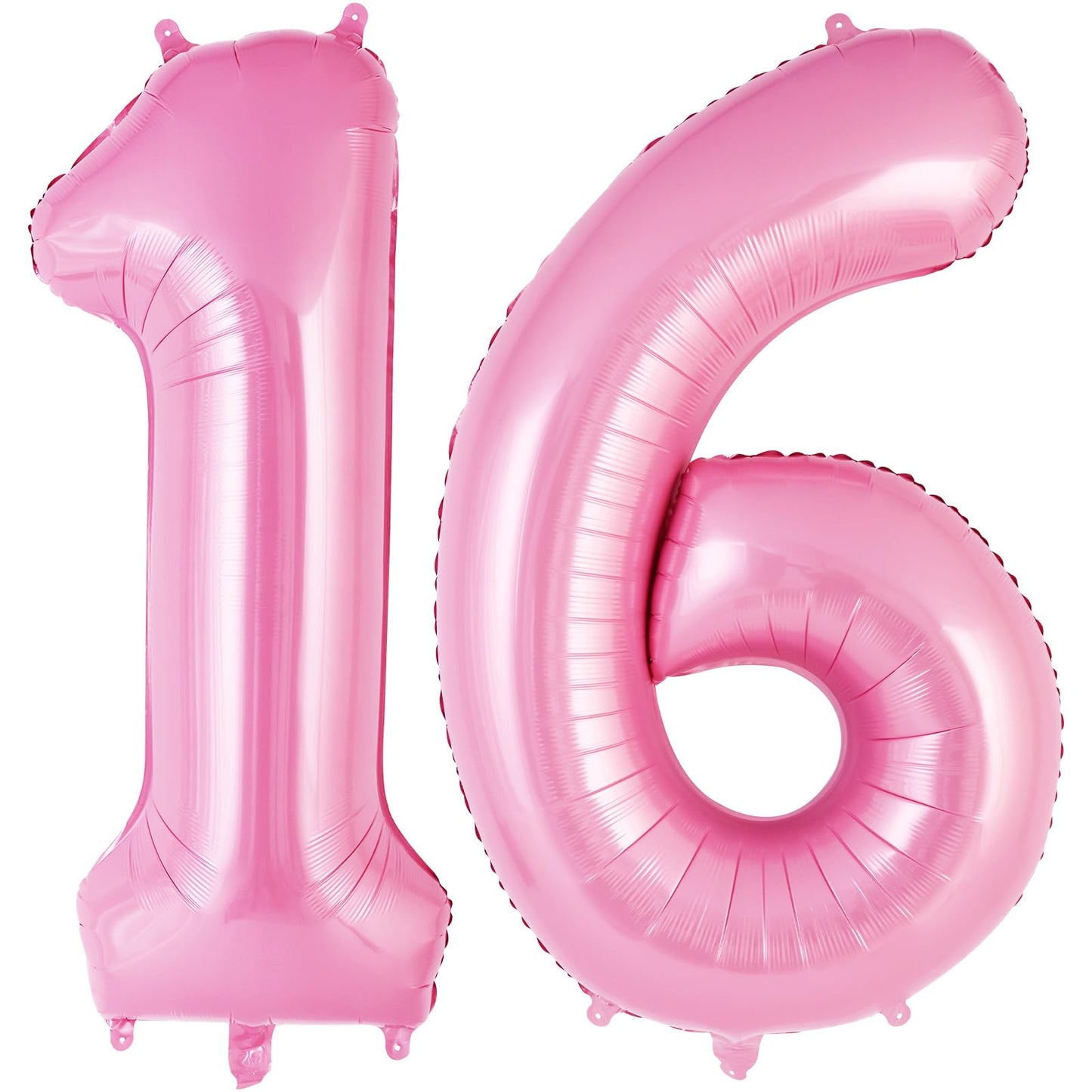 AIQINHU Pink Foil Number 16 Balloon - 40 Inch Giant Mylar Balloon for 16th Birthday Party Decorations