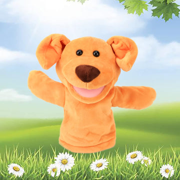 Easfan Puppy Hand Puppet Soft Animal Plush Toy With Movable Mouth Interactive Storytelling Cute Dog Toys Creativity Imagination Christmas Birthday Gifts For Toddlers Kids, Brown
