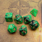 Creebuy Green Mix Black Dice Set Dnd Polyhedral Dice For Dungeon And Dragons D&D Rpg Role Playing Games 7-Die Set