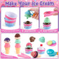 G.C Ice Cream Toys for Kids Toddlers 3-5, 42pcs Ice Cream Cart with Storage Trolley Pretend Play Food, Stack Scoop Serve Sweet T