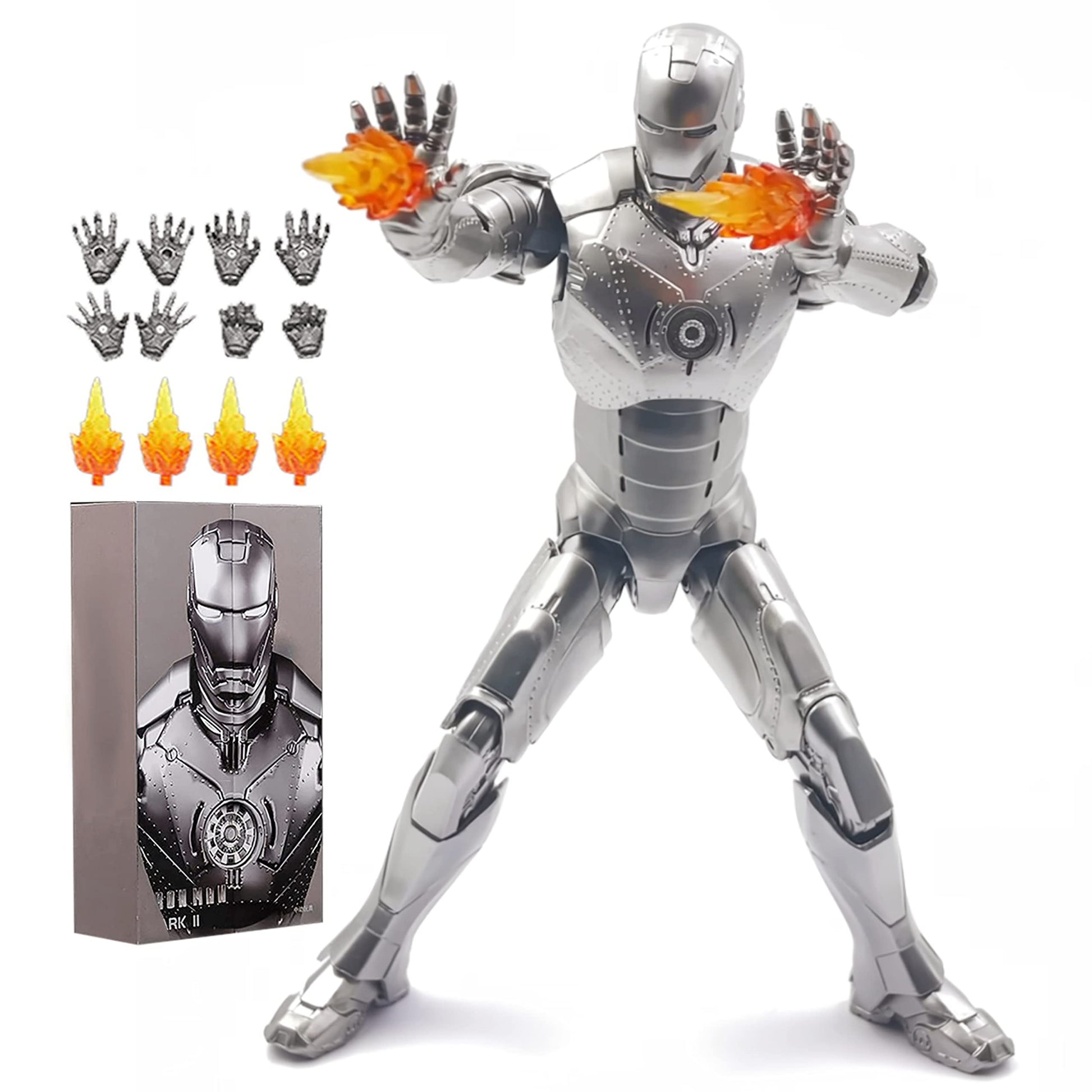 Lonullymege Ironman Mk2 Collectible Action Figure,7 Inch 10Th Anniversary Metal Texture Painting Movable Mark Model Toys (Mk Ii)