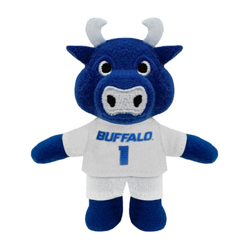 Bobbi-Toads University at Buffalo Plushie Mascot, Blue & White Fabric, Attachable Victor E. Bull