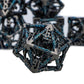 ARUOHHA Hollow DND Dice Set Black Blue Metal D and D Dice with Gift Box, Dungeons and Dragons Role Playing Games 7PCS Polyhedral