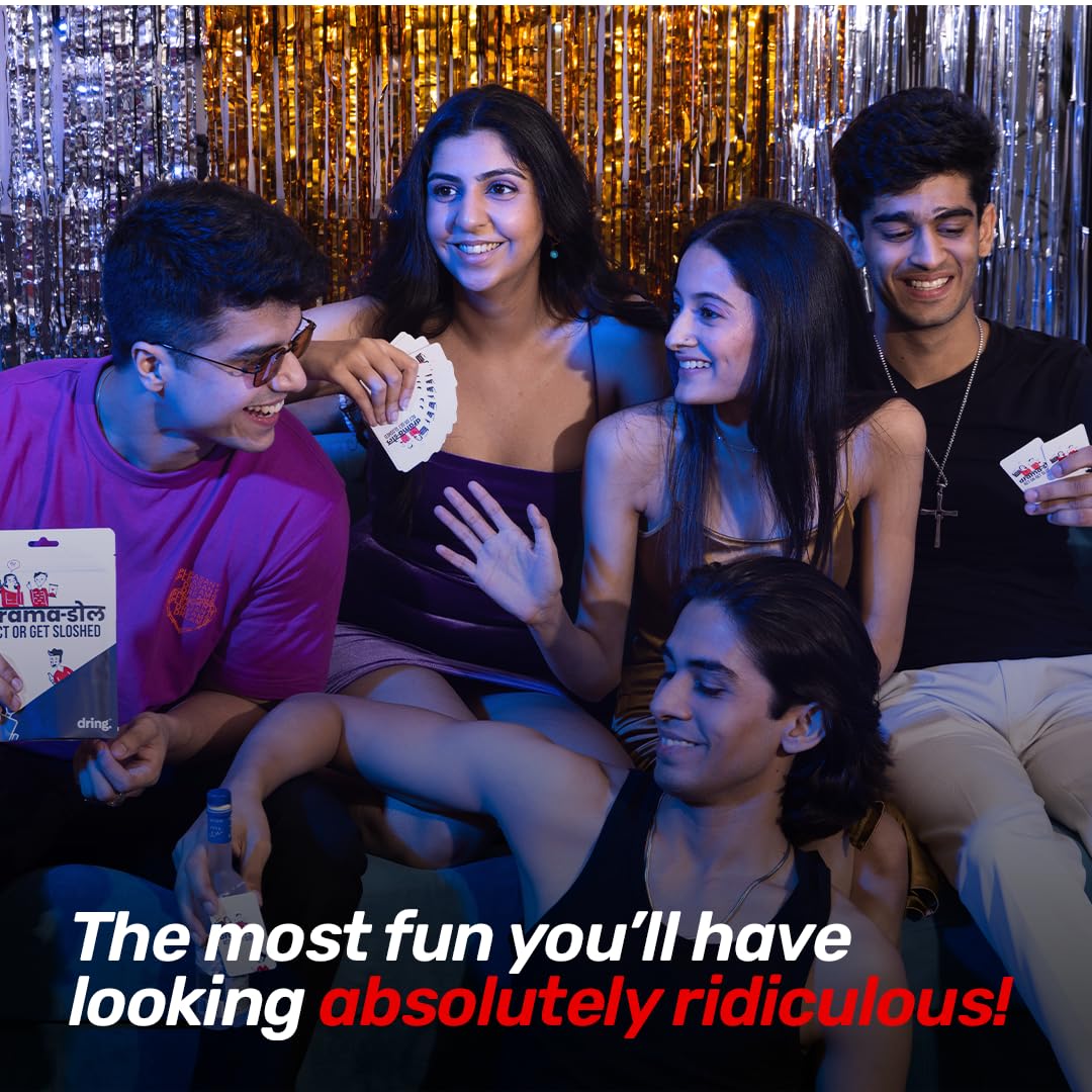 Dring Dramadol - Act or Get Sloshed (150 Cards | Multicolur) - The Wildest House Party Game of India for Adults | Super Fun Card