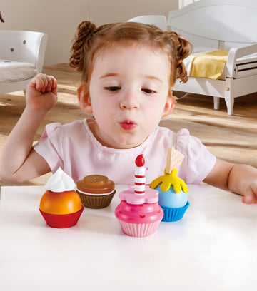 Hape Cupcakes | Colorful Wooden Cupcakes, ChildrenS Pretend Play Food Kitchen Toy