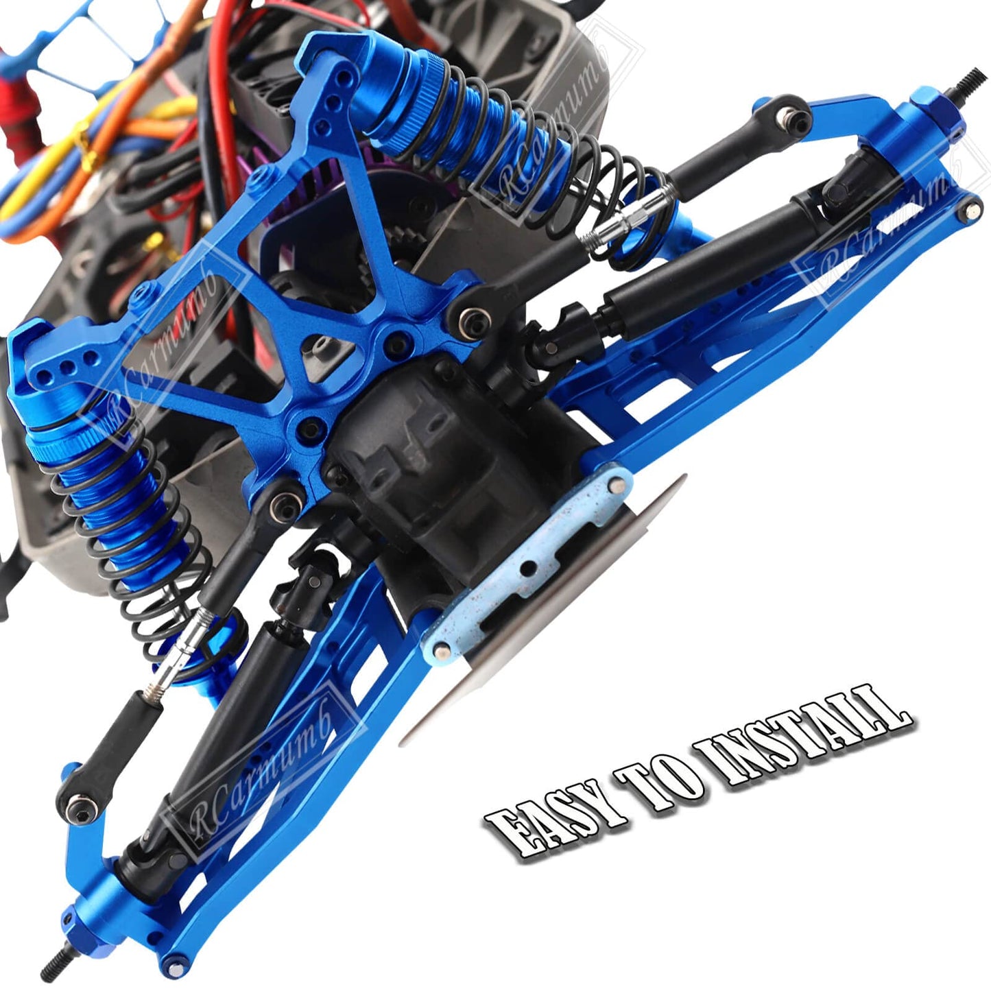 Rcarmumb Alloy Front Rear Suspension Arm & Steering Blocks Caster Blocks C-Hubs Stub Axle Carriers Upgrades Part for 1/10 Slash
