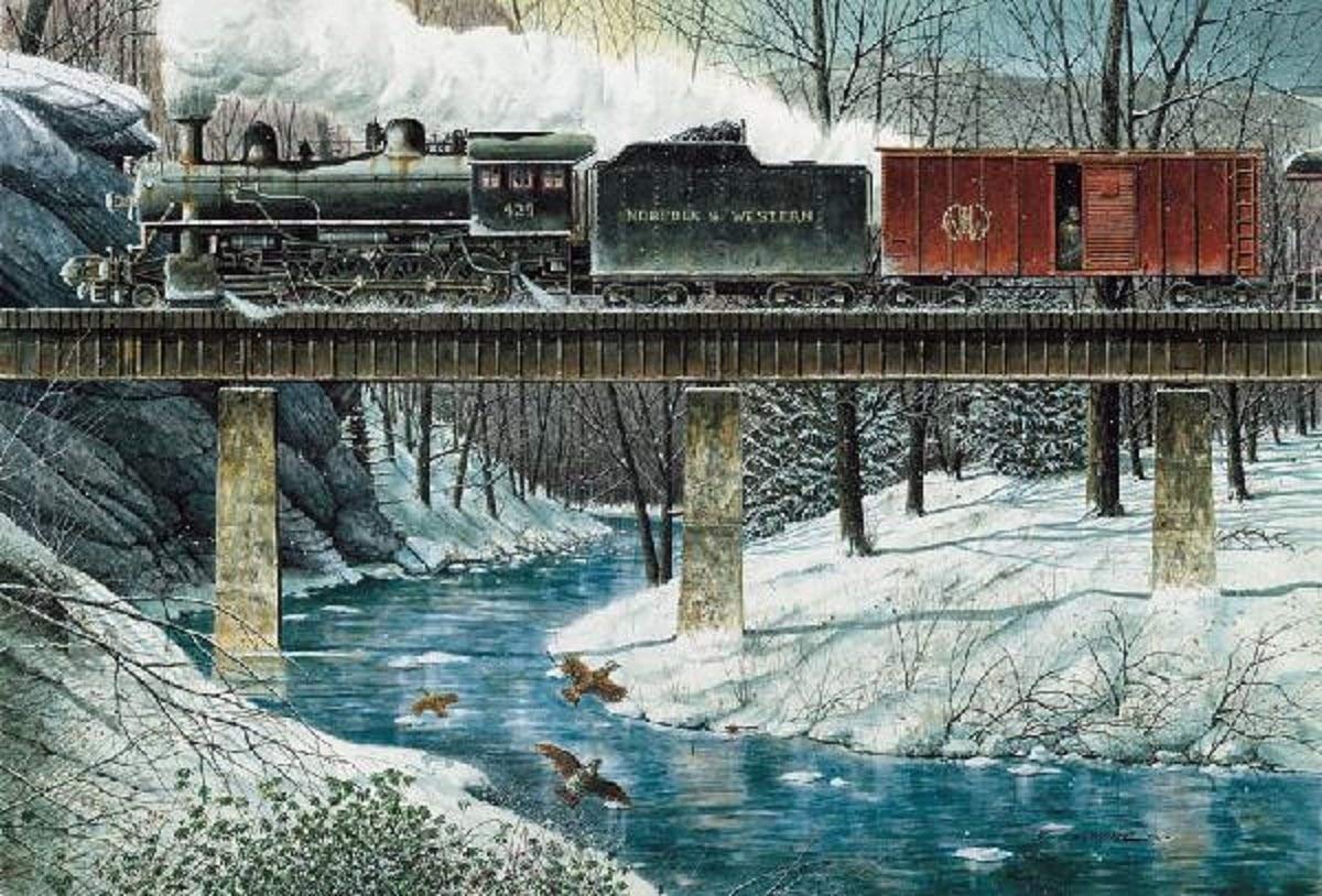 Heritage Puzzle River Crossing - 550 Piece Jigsaw Puzzle