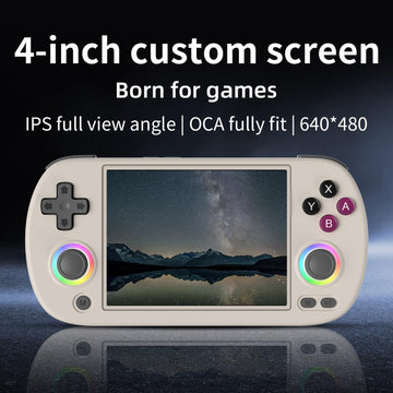 RG40XXH Handheld Game Console 4.0-in 640*480 IPS Screen 3200mAh 64Bit System Retro Gray