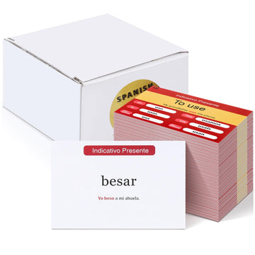 Resurhang 200 Pcs Spanish Flashcards Spanish Verb Conjugation Present Tense Flash Cards English Spanish Flash Cards For Adults K
