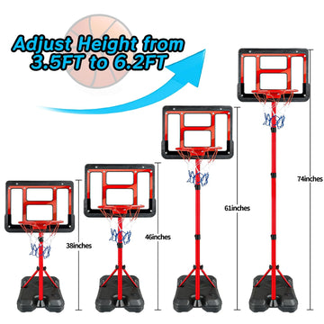Shylizard Boys Toy Gifts For 3 4 5 6 7 8 Years Old, Kids Basketball Hoop Adjustable Height 3.5Ft-6.2Ft, Mini Basketball Hoop For Kid Boys, Basketball Goal Toys Outdoor Indoor Game Gifts For Boys