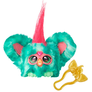 Furby Furblets Mello-Nee Mini Friend, Summer Chill Music, Speaks Only Furbish, Electronic Plush Toys For Girls & Boys, Interactive Pets, Watermelon Red & Green, Easter Basket Stuffers, 6+