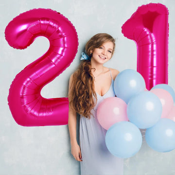 40 Inch Giant Hot Pink Number 1 Balloon, Helium Mylar Foil Number Balloons For Birthday Party, 1St Birthday Decorations For Kids