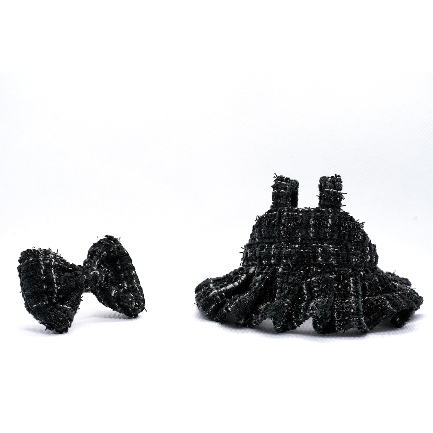 LYBHYQTII Clothes for 17cm Dolls  enhanced Dolls Accessories with Chic Black Bow Spaghetti-Strap Dress Set  High-End Fashion Outfit for Play & Display