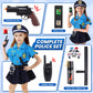 Skirfy 15Pcs Police Costume For Girls,Police Officer Costume For Kids Girls,Girls Police Costume For Kids 4-6,Police Uniform Wit