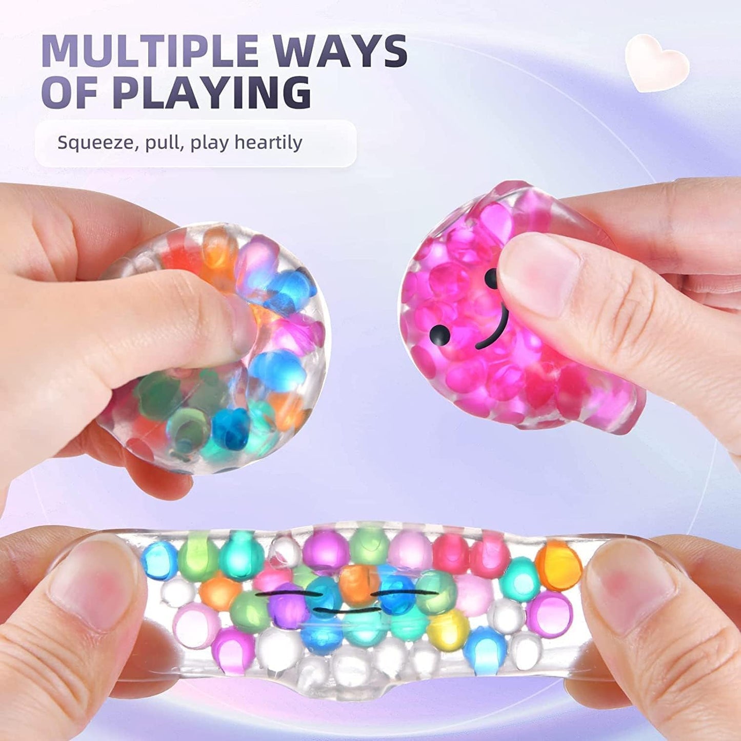 Cherislpy 24 Pack Valentines Day Gifts Cards With Squeeze Balls Fidget Toys Bulk For Kids Boys Girls Class Classroom Valentines