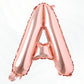 Flyloons Rose Gold A Letter Foil Balloon Alphabets Balloons Perfect for Birthday Decoration Items, Anniversary, Bachelorette, We