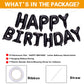 Accevo Black Happy Birthday Balloons Banner For Kids 16 Inch Foil Happy Birthday Sign Banner Letters Balloon 3D Happy Birthday B