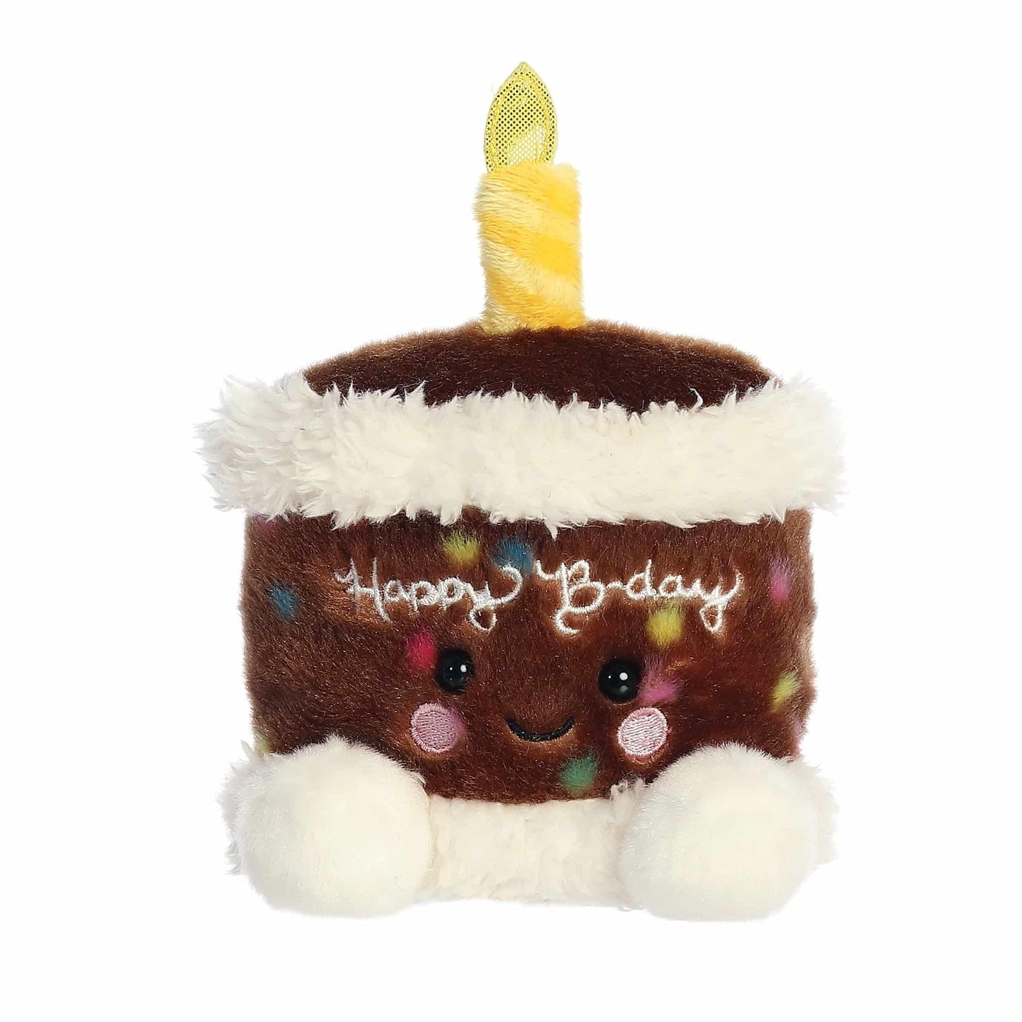 Aurora Adorable Palm Pals Choco B'day Cake Stuffed Animal - Fun Collectible Plush for Kids and mature-themed Collectors - Perfect for Decorating Rooms and Birthday Gifts - Brown 5 Inches