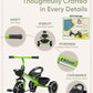 KRIDDO Tricycle for Kids Age 2-4, Large Green Toddler Trike, Carbon Steel, Model TC003-Green