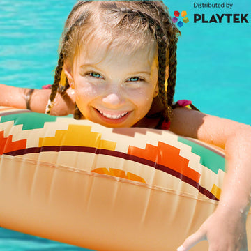 Playtek Toys Giant Pool Float Ring, Large Round Tribal Colors Swim Tube, Durable Floats For Swimming On Beach, Pool, Water Sports (Pt8028)