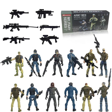 MQSTARSRISE Toy Soldiers Action Figures  6 Pcs Army Men Action Figure Play Set for Kids  US Army Men and SWAT Team Toy with Military  Accessories for Kids Toddler Boy
