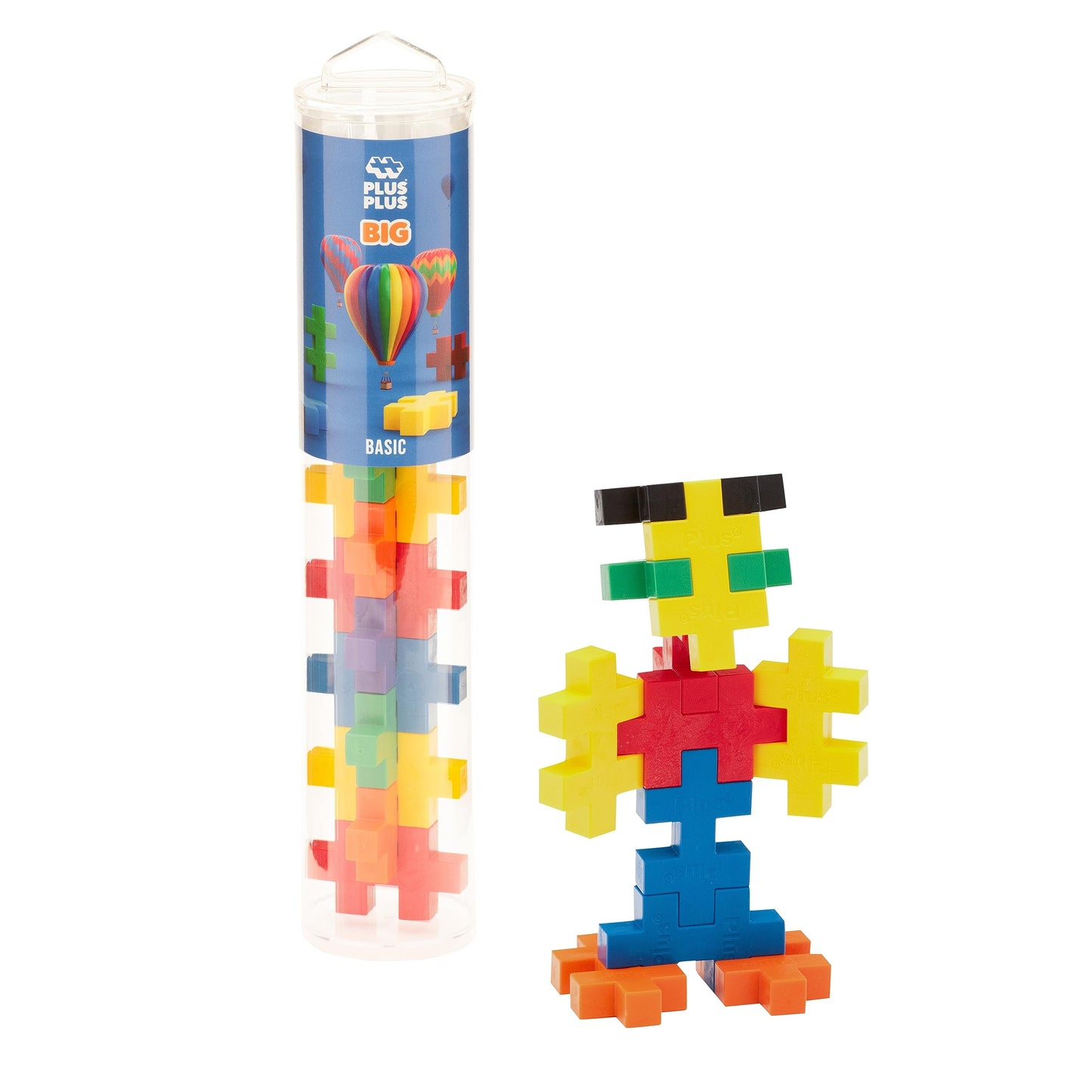 Plus Plus Big - 15 Piece Basic Mix - Construction Building Stem/Steam Toy, Interlocking Large Puzzle Blocks For Toddlers And Preschool
