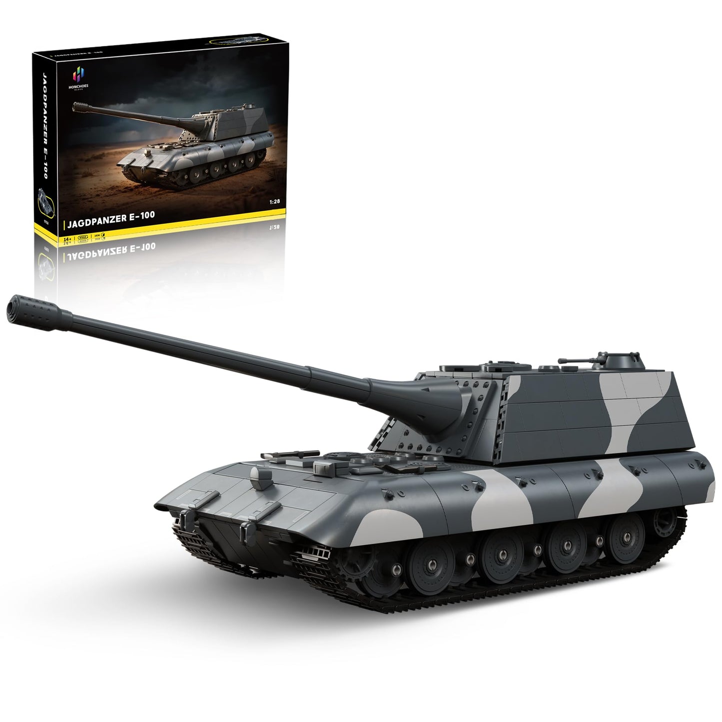 Honchoes Jagopanzer E100 Heavy Tank Destroyer Building Sets, Ww2 Army Military Vehicles Collectible Model For Adults Enthusiast