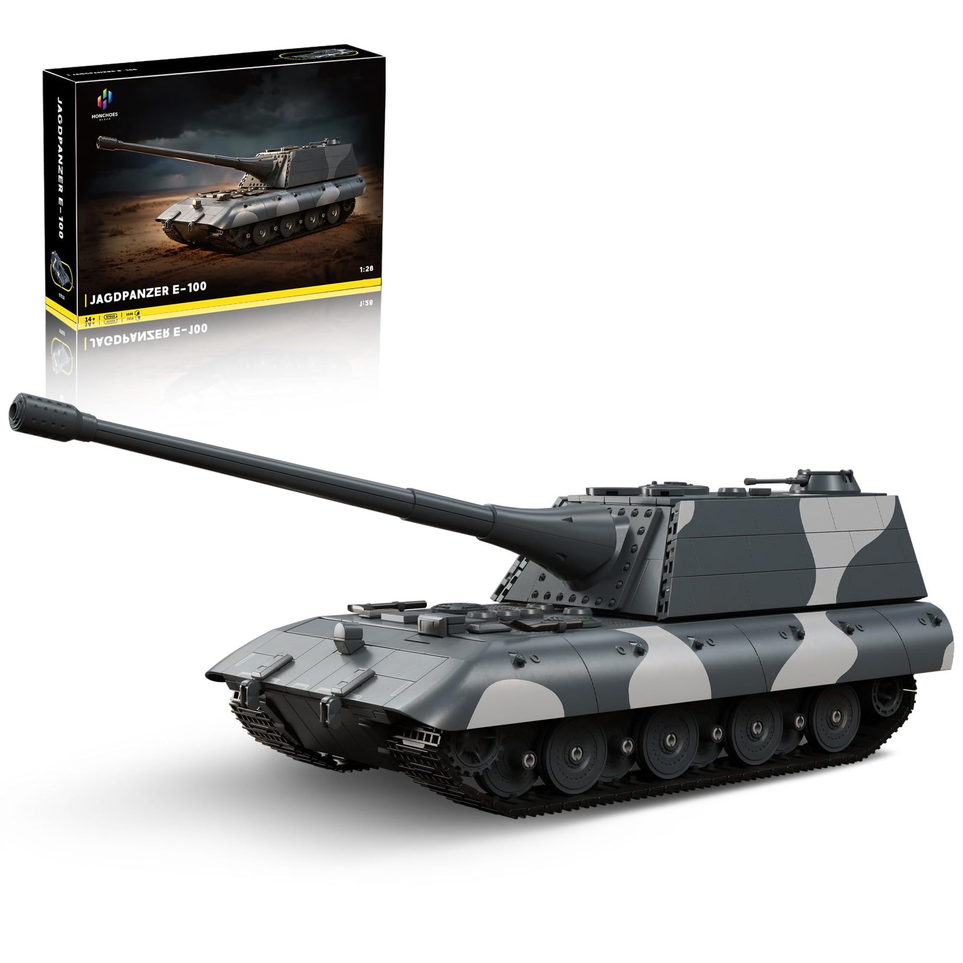 Honchoes Jagopanzer E100 Heavy Tank Destroyer Building Sets, Ww2 Army Military Vehicles Collectible Model For Adults Enthusiast